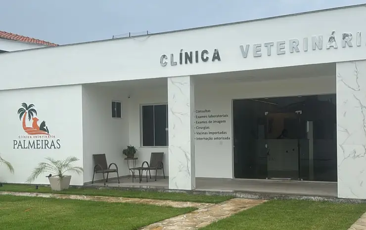 Fachada da Clínica Veterinária Palmeiras, no bairro Palmeiras, em Cabo Frio